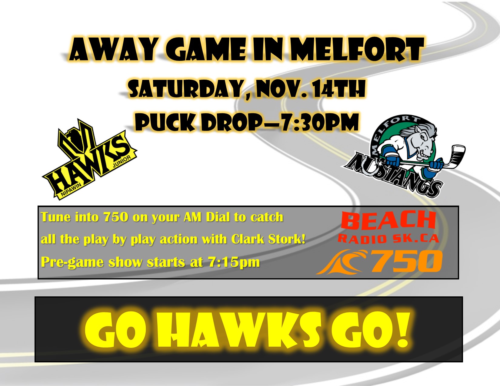 Hawks away game tonight! Nipawin Hawks